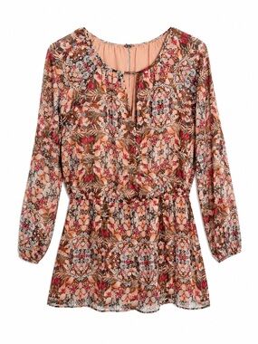 BCBG floral dolman sleeve romper XS NWT